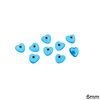Glass Heart Evil Eye Cabochon Stone 6mm