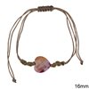 Bracelet with Glass Faceted Heart Bead 16mm