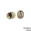 Χάνδρα Πλαστική Οβάλ 12X16mm με Τρύπα 3mm
