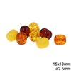 Χάνδρα Πλαστική Κεχριμπάρι Οβάλ 15x18mm με Τρύπα 2.5mm