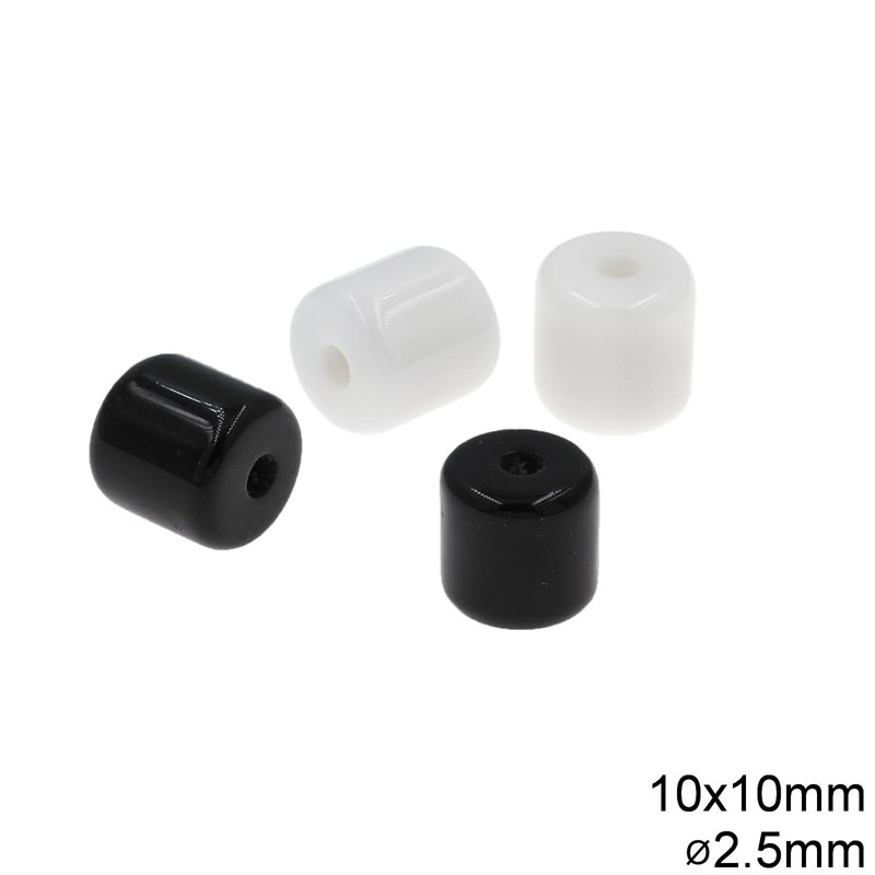 Plastic Oval Bead 10x10mm with Hole 2.5mm