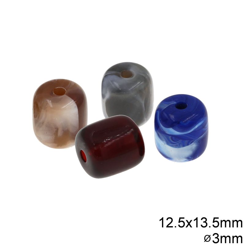 Plastic Oval Bead 12.5x13.5mm with Hole 3mm