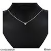 Silver 925 Riviera Necklace with Zircon Heart 6mm
