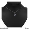 Stainless Steel Link Chain Necklace with Square Rosette 10mm