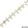 Shell Cross Beads 9x11mm
