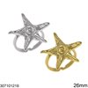 Stainless Steel Ring Starfish with Spiral 26mm
