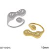 Stainless Steel Ring Irregular Bar and Ball 16mm