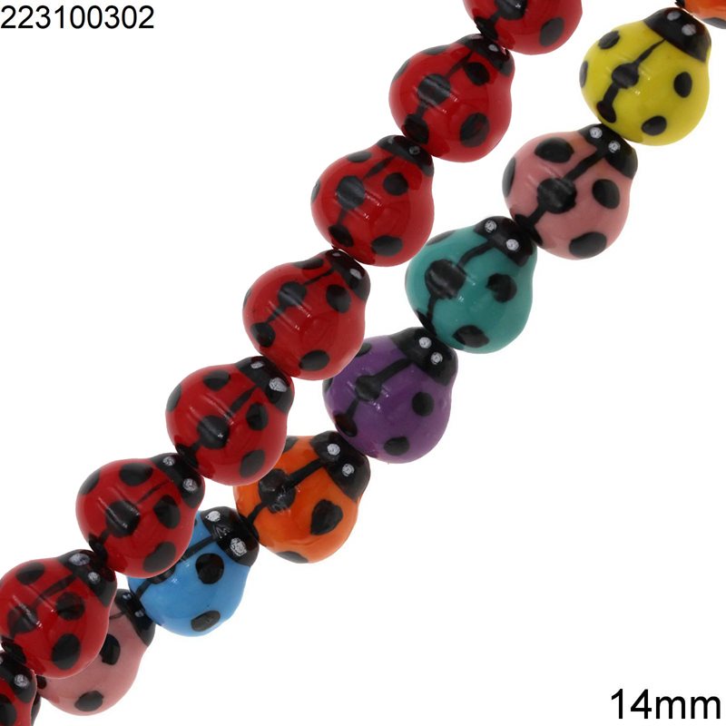 Ceramic Ladybug Beads 14mm