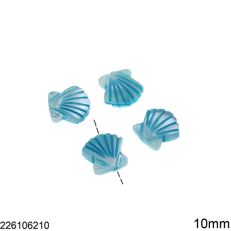Shell Blue Clam Beads 10mm