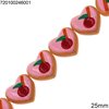 Glass Heart Beads with Design 25mm