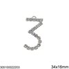 Pendant Numbers with Rhinestones 31-35.5MM
