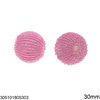 Wooden Bead with Rocaille 30mm