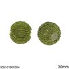 Wooden Bead with Rocaille 30mm