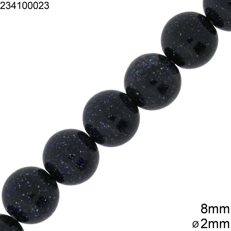 Blue Chrysolite Round Beads 8mm with Hole 2mm