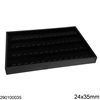 Leather Display Tray with Velour and Hooks for Hanging 24x35cm, Black