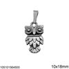 Μενταγιόν Ασημένιο 925 Κουκουβάγια 10x18mm