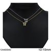 Silver 925 Necklace Butterfly Outline with Zircon 10-15mm