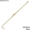 Ατσάλινο Βραχιόλι Ταυτότητα 30x5mm με Αλυσίδα Figaro 3.8x1mm