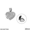 Silver 925 Pendant Heart Open 20mm