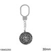Silver 925 Keychain with Trident 30mm, Oxidised