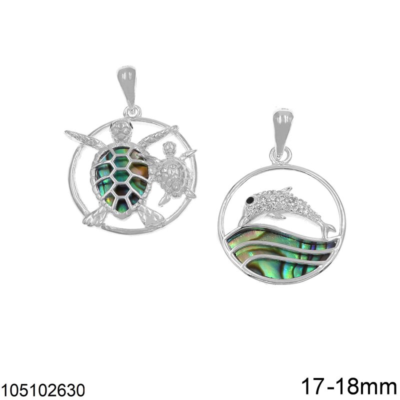 Silver 925 Pendant Circle with "Summer" 17-18mm