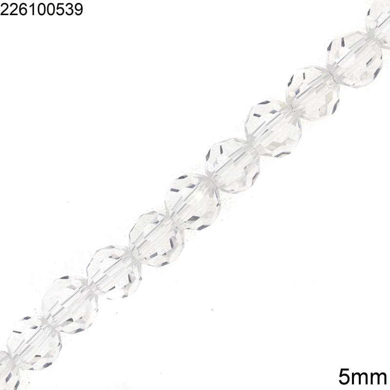 Glass Round Faceted Bead Regular Cut Crystal 5mm, 92pcs