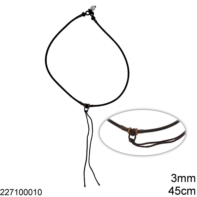 Silk Braided Necklace 3mm. 45cm
