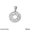 Silver 925 Pendant Disk with Meander 20mm