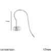 Silver 925 Earring Hook with Post for Pearl 6-7mm