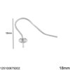 Silver 925 Earring Hook with Post for Pearl 6-7mm