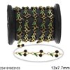Stainless Steel Link Chain Cherries with Enamel Two Sided 13x7.7mm