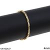Βραχιόλι Ασημένιο 925 Νύχια με Ζιργκόν 4mm, Επίχρυσο