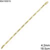Αλυσίδα Χρυσή Φιγγαρό 4.2mm, 18.5cm K14