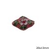 Cloisonne Rhombus Bead 20x13mm