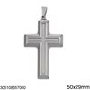 Stainless Steel Pendant Cross 50x29mm