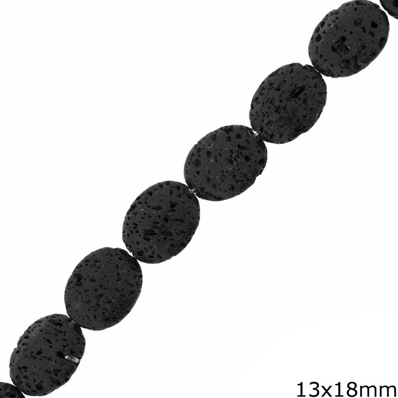 Χάνδρες Λάβα Οβάλ 13x18mm