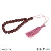 Kompoloi with Semi Precious Stones Rhodonite 9x9x11mm
