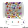 Stainless Steel Link Chain with Shell Rondelle Bead 5x3mm