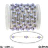 Stainless Steel Link Chain with Shell Rondelle Bead 5x3mm