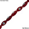 Glass Bold Evil Eye Beads 8x16mm