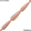 Pasta Jade Pearshape Beads 10x30mm