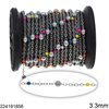 Stainless Steel Link Chain 2.2x1.7mm with Ball 3.3mm and Enamel