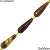 Jade Pearshape Faceted Beads 10x30mm