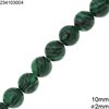 Χάνδρες Μαλαχίτης 10mm με Τρύπα 2mm