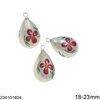 Pasta Shell Egg Pendant with Printed Flower