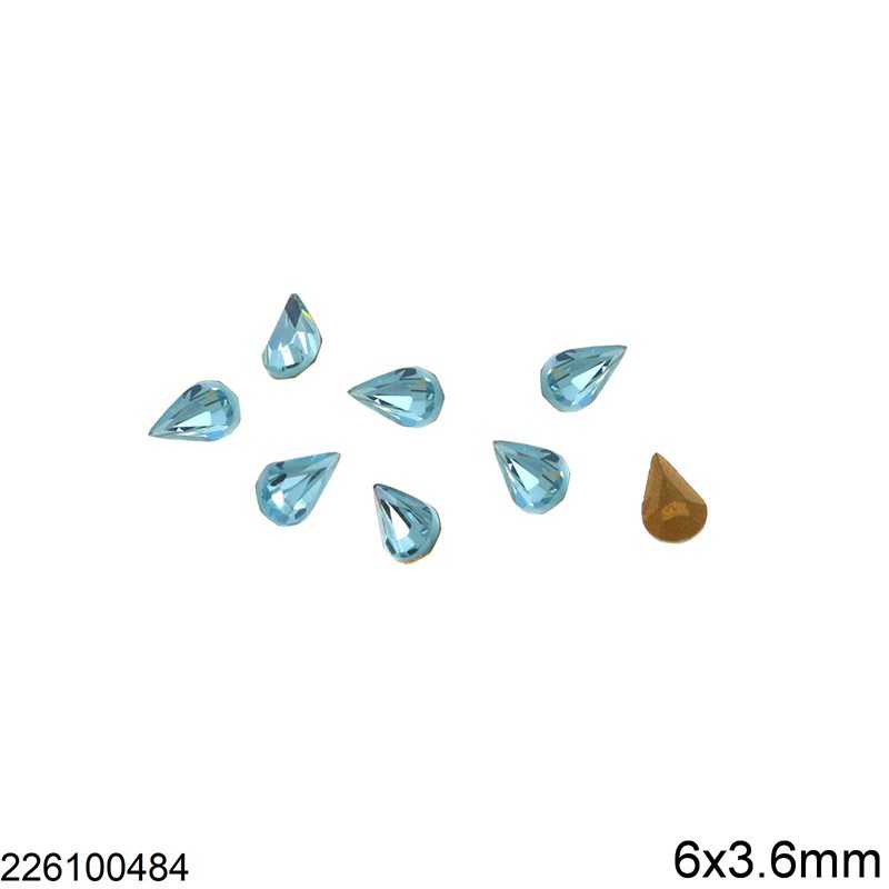 Pearshape Rhinestone 6x3.6mm, Preciosa