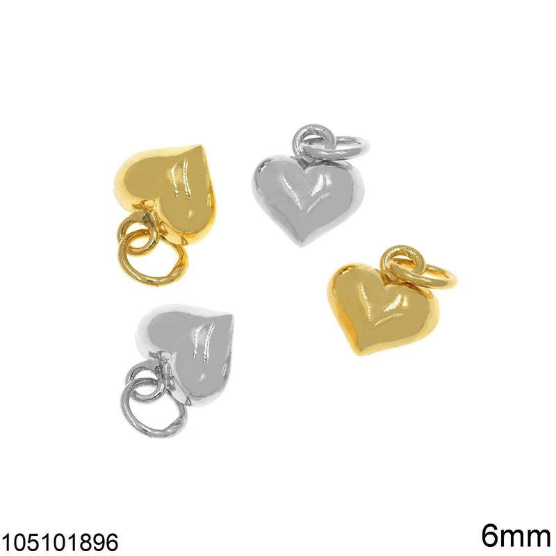 Silver 925 Pendant Bold Heart 6mm