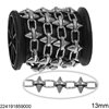 Stainless Steel Oval Link Chain 10.2x6.5x1.5mm with Double Cone Bar 13mm