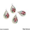 Pasta Shell Egg Pendant with Printed Flower