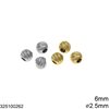 Stainless Steel Bead Textured 6mm with Hole 2.5mm